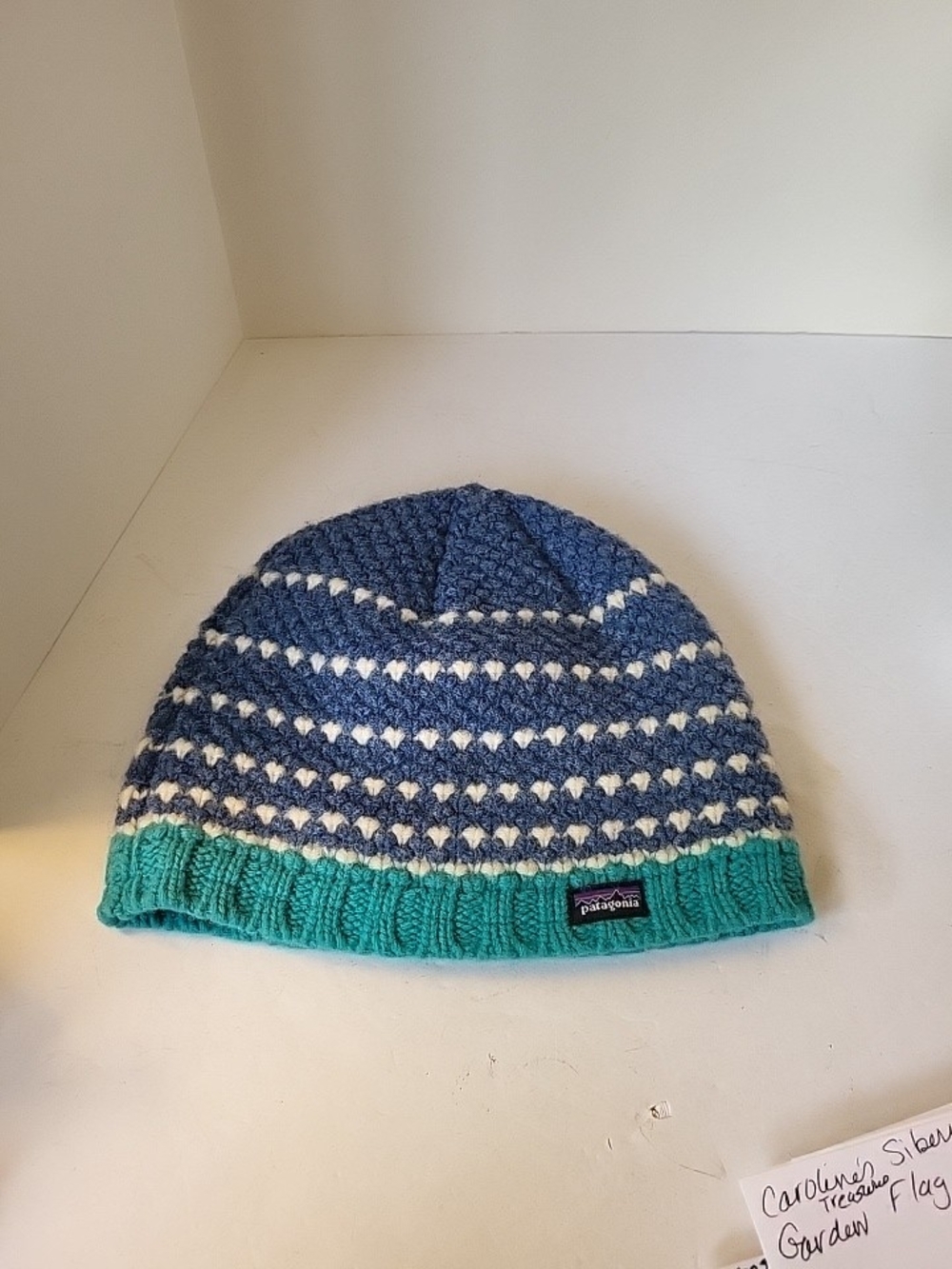 Vintage Patagonia Womens Beatrice Tobago Blue 100% Wool Beanie - Picture 9 of 9
